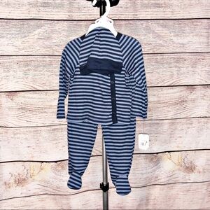 Lullaby Lane Blue Striped Infant 3 Piece Outfit Size 6-9M